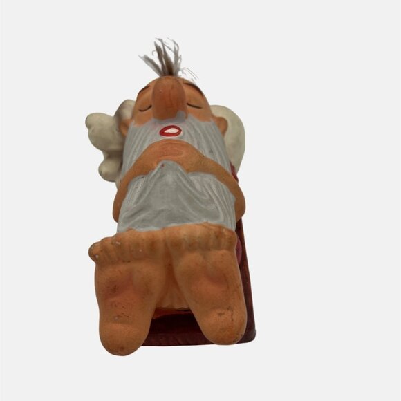 Vintage Dabs Japan Figural Ceramic Bank Old Man w/ Dog Sleeping Retirement Fund - Picture 4 of 7